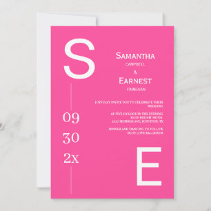 Invitation Mariage photo moderne simple en gras Monogramme ro