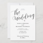 Invitation Mariage photo moderne simple en noir et blanc (Devant)