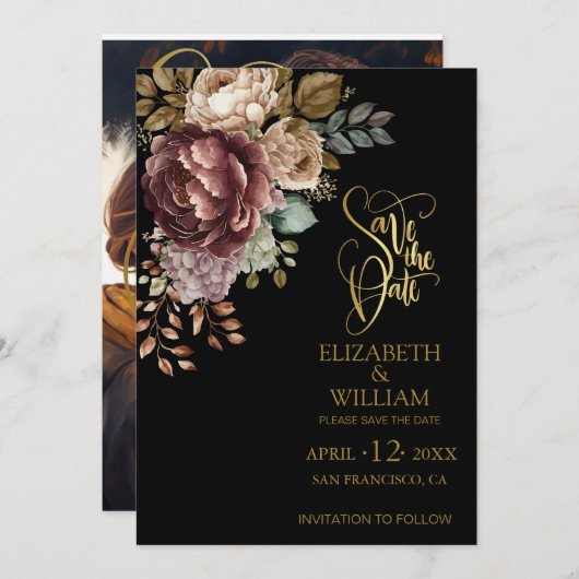 Invitation Mariage photo moderne simple et élégant Enregistre (Devant / Derrière)