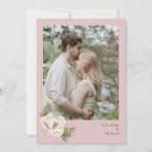 Invitation Mariage photo moderne Sweet Blush Peony Rose Flora (Dos)