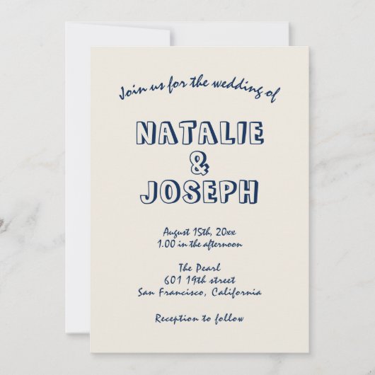 Invitation Mariage photo moderne unique rétro écrit main (Devant)