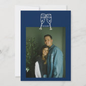 Invitation Mariage photo moderne unique rétro écrit main (Dos)