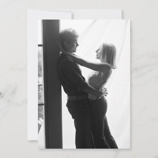 Invitation Mariage Photo Monochrome Script Noir Et Blanc (Dos)