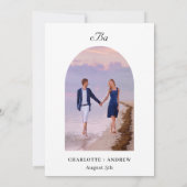 Invitation Mariage photo monogramme des fleurs de lavande (Dos)