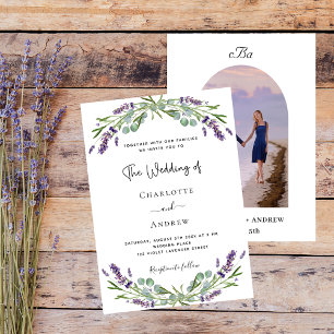Invitation Mariage photo monogramme des fleurs de lavande