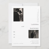 Invitation Mariage photo monogramme éditorial (Devant)