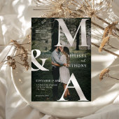 Invitation Mariage photo Monogramme moderne