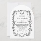 Invitation Mariage photo monogramme noir blanc arqué (Devant)