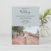 Invitation Mariage photo monogramme rustique moderne et éléga (Debout devant)