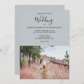 Invitation Mariage photo monogramme rustique moderne et éléga (Devant / Derrière)