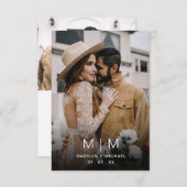 Invitation Mariage photo Monogramme simple Budget (Devant / Derrière)