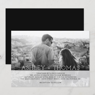 Invitation Mariage photo monogramme simple et moderne