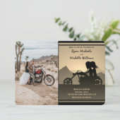 Invitation Mariage photo Motorcycle Couple Mountain (Debout devant)