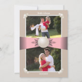 Invitation Mariage photo Muet & Tan Pearl Ribbon (Dos)