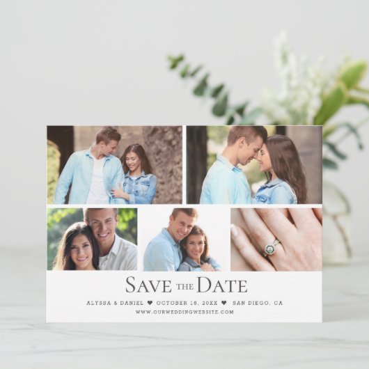 Invitation Mariage photo multiple Black White (Debout devant)