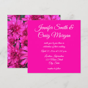 Invitation Mariage Photo Mums Rose Chaud