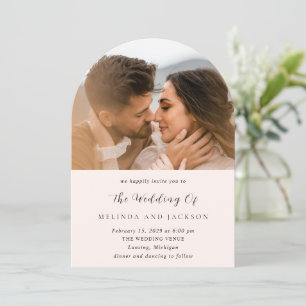 Invitation Mariage Photo Neutre Moderne Terreux
