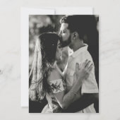 Invitation Mariage photo noir blanc (Dos)