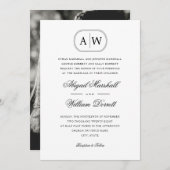 Invitation Mariage photo noir blanc (Devant / Derrière)