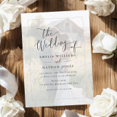 Invitation Mariage photo noir blanc de script rustique