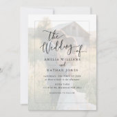 Invitation Mariage photo noir blanc de script rustique (Devant)