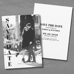 Invitation Mariage Photo Noir Blanc Enregistrez La Date