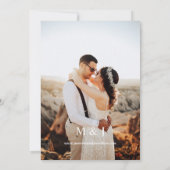 Invitation Mariage Photo Noir & Blanc Moderne (Dos)