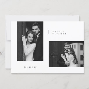 Invitation Mariage photo noir cravate intemporel