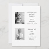Invitation Mariage photo noir et blanc (Devant)