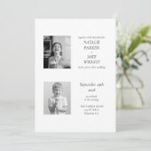 Invitation Mariage photo noir et blanc (Debout devant)