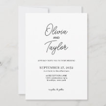 Mariage photo noir et blanc de script simple