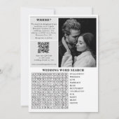 Invitation Mariage photo noir et blanc du journal mariage (Dos)