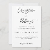 Invitation mariage photo noir et blanc élégant (Dos)