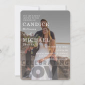 Invitation Mariage photo noir et blanc moderne (Devant)