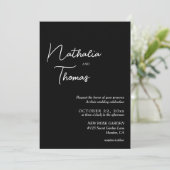 Invitation Mariage photo noir et blanc simple (Debout devant)