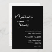 Invitation Mariage photo noir et blanc simple (Devant / Derrière)