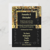 Invitation Mariage photo noir et or (Devant)