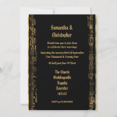 Invitation Mariage photo noir et or (Devant)