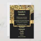 Invitation Mariage photo noir et or (Devant)