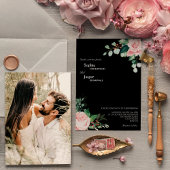 Invitation Mariage photo noir flush