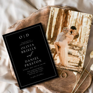Invitation Mariage photo noir moderne minimaliste