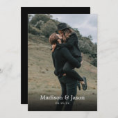 Invitation Mariage photo noir simple et élégant (Devant / Derrière)