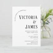 Invitation Mariage photo officiel moderne noir et blanc Invit (Debout devant)