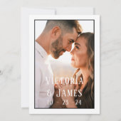 Invitation Mariage photo officiel moderne noir et blanc Invit (Dos)