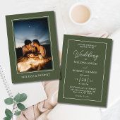 Invitation Mariage photo Olive Green