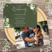 Invitation Mariage photo Olive Green Botanical Green
