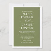 Invitation Mariage photo Olive Green QR Code (Devant)
