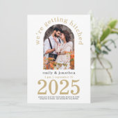 Invitation Mariage Photo Or Arche Moderne (Debout devant)