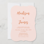 Invitation Mariage photo Orange Boho Retro (Devant)