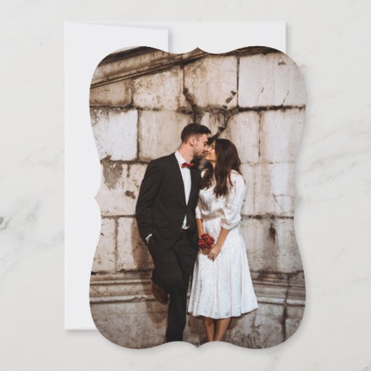 Invitation Mariage photo Orange Boho Retro (Dos)